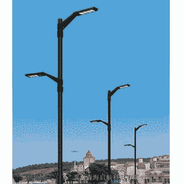 供應(yīng)北京12米單臂熱鍍鋅LED路燈廠 森海路燈制造